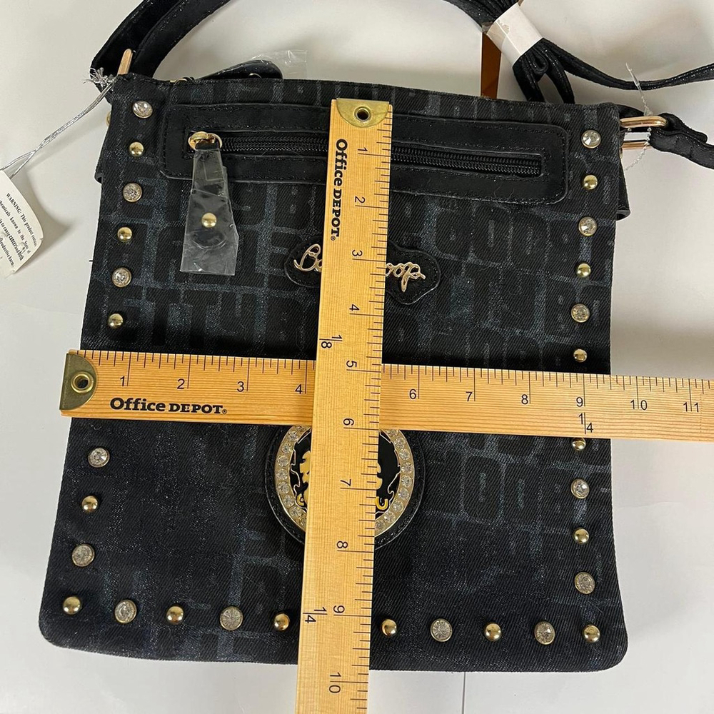 Betty Boop Crossbody Handbag Purse Side Bag Vintage Denim Dark Blue Black Bag - Picture 4 of 4